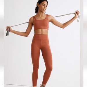 Madewell Flex High-Rise 25" Leggings $75 weathered brick small Rust Activewear